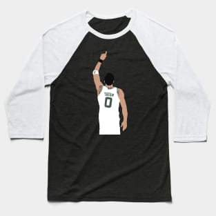 Jayson Tatum Pointing Up (White) Baseball T-Shirt